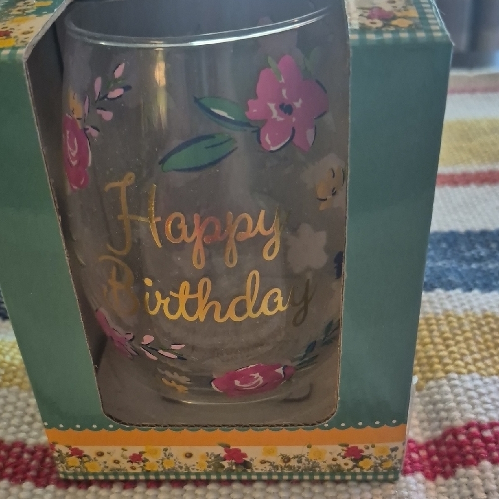 The Pioneer Woman Floral Birthday Stemless Glass